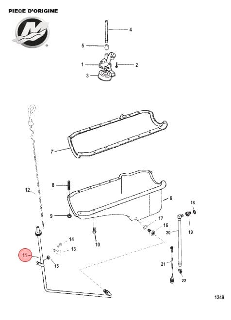 BK-860209A1 - Tube de jauge à huile Mercruiser 860209A1